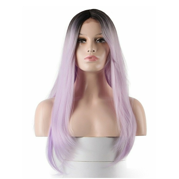 Ombre Black Light Purple Lace Wig 22-24 inches main image 2