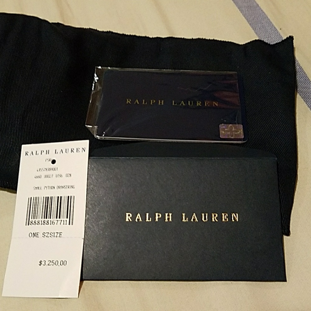 Genuine Python Drawstring Ralph Lauren Handbag - Picture 2 of 4