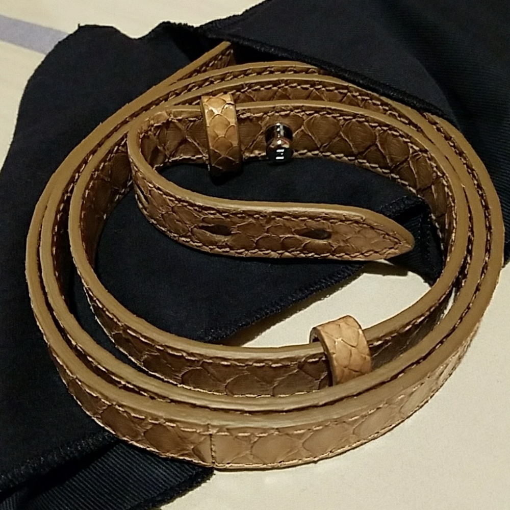 Genuine Python Drawstring Ralph Lauren Handbag - Picture 3 of 4