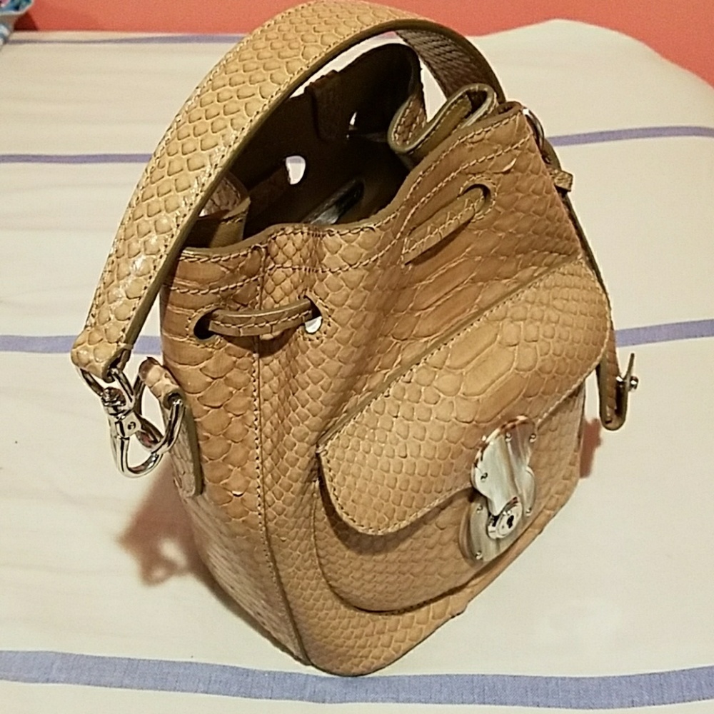 Genuine Python Drawstring Ralph Lauren Handbag - Picture 4 of 4