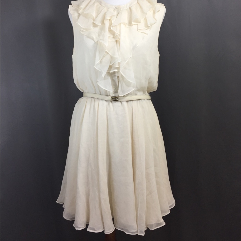 Adam Lippes Cream belted dress