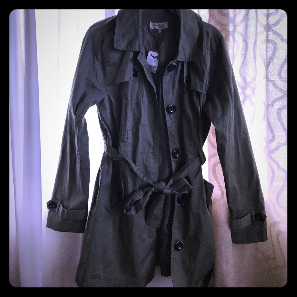 Brand new with tags!!! Olive trenchcoat