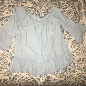 Denim off the shoulder top