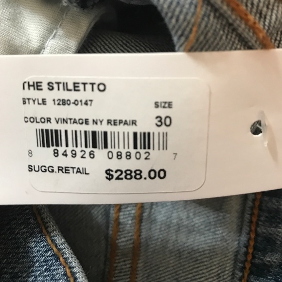 NWT Current/Elliott Stiletto Distressed Jeans - Picture 8 of 8