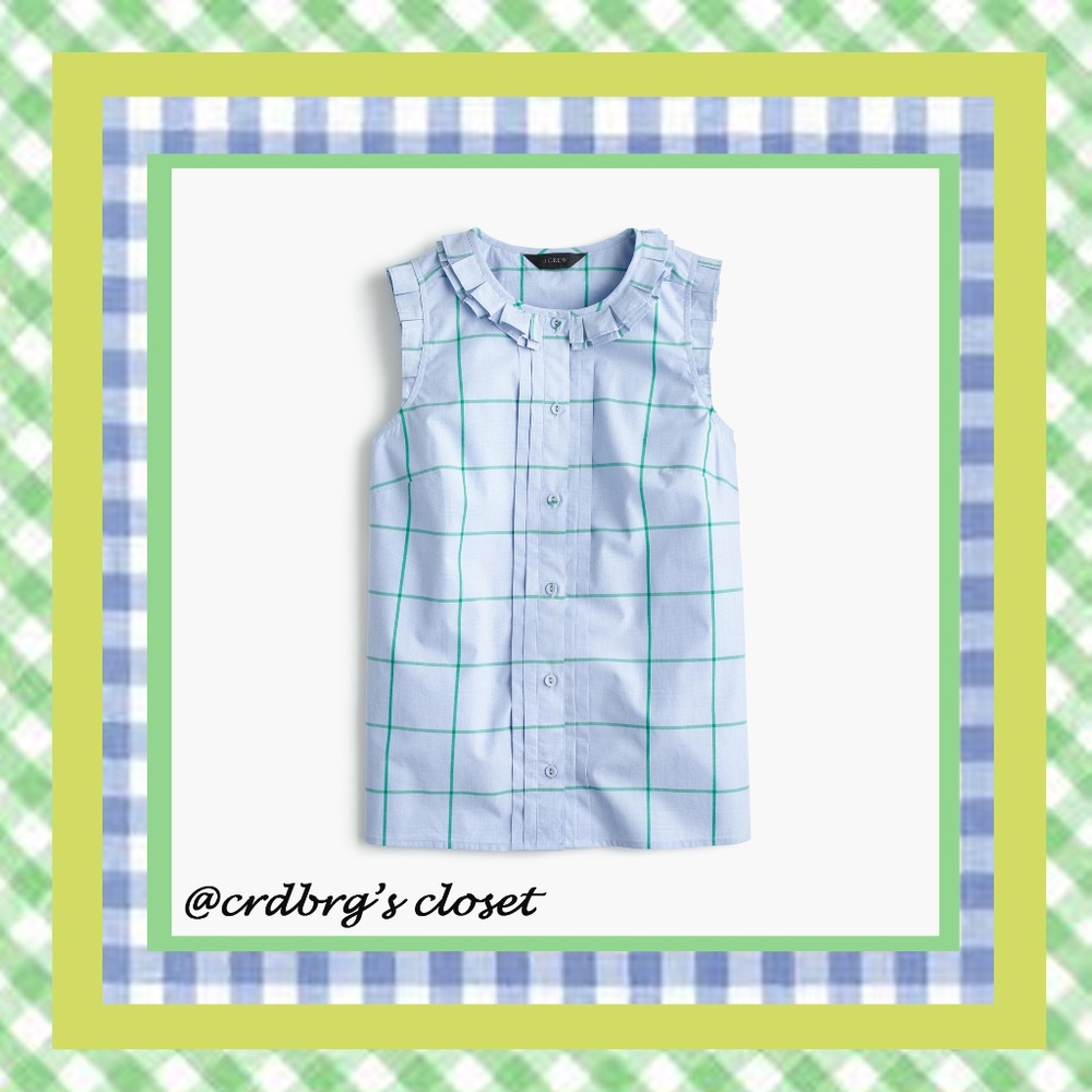 🌿🌼NWT, JCrew Pleated Ruffle Top🌼🌿