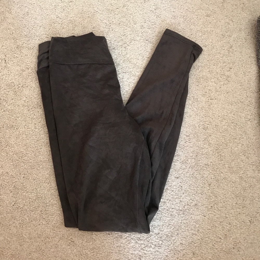 Olive Green Sued Leggings