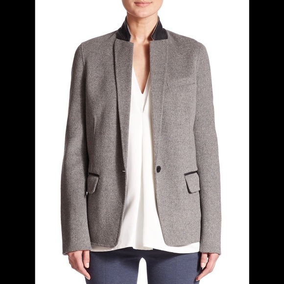 Vince Charcoal Stretch-wool Blazer size 0 - Picture 1 of 5