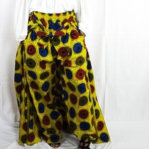 African Print Pants with Train