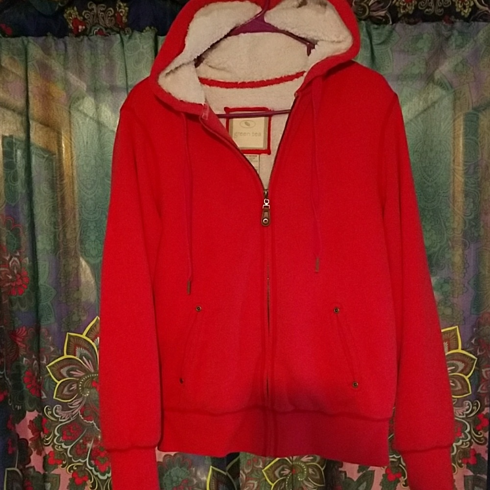 Green tree furry soft jacket