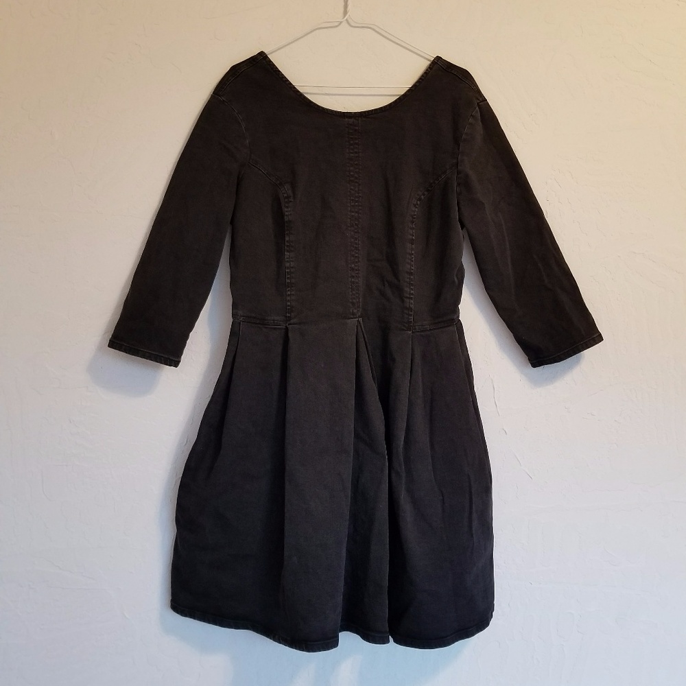 Asos Black Denim Skater Dress NWOT