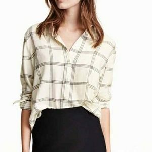 🎈SALE🎈H&M Window Pane Stripe Flannel Button Down