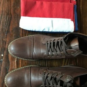 Brown Fake (but cool) Leather Boots - Men's 10