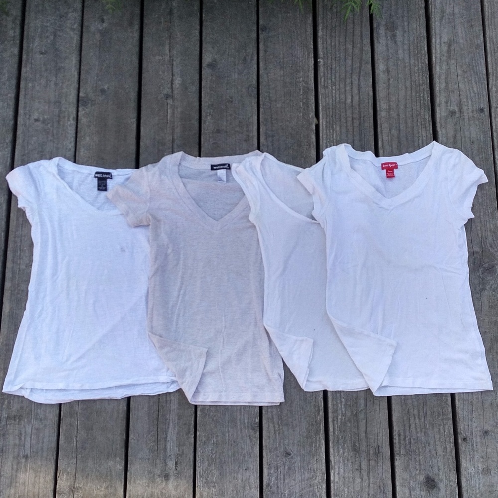 Set of 4 Off/White Shirts Sz S|XS