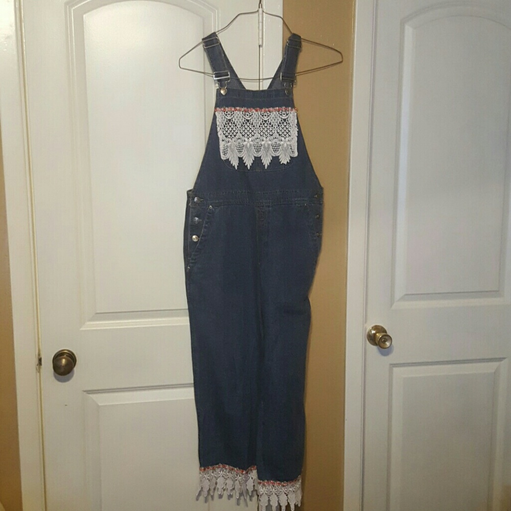 Women denim overalls by Country Pickens Sz S