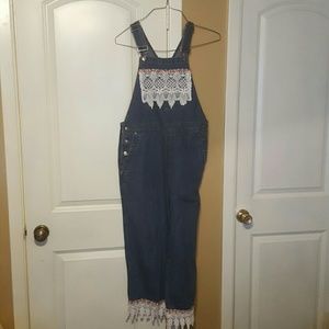 Women denim overalls by Country Pickens Sz S