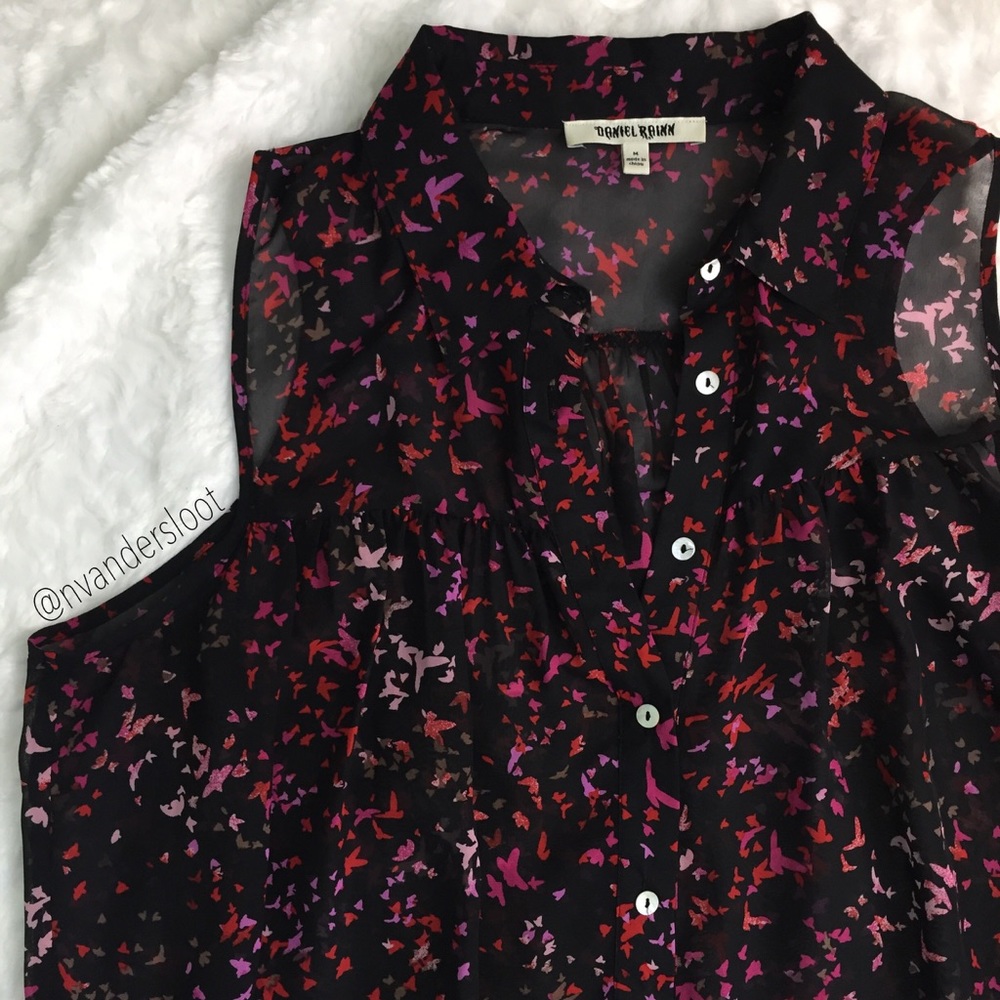 Daniel Rainn flowy tank w/ birds