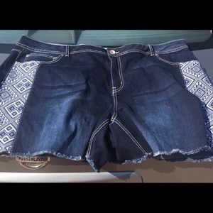 womens blue denim shorts