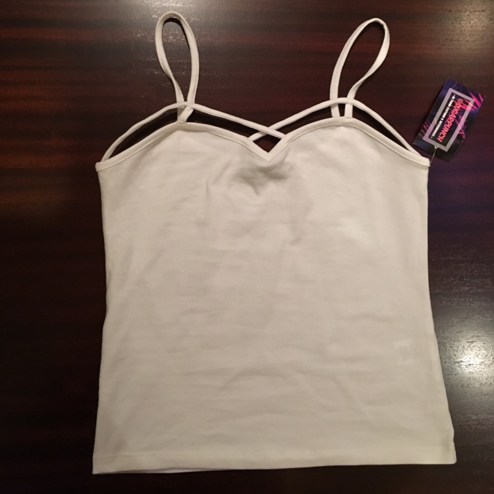 Caged white cami tank top - make an offer!