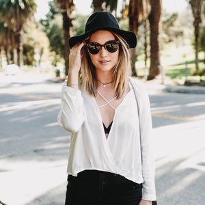 Urban Outfitters Mayfair Plunge Blouse Urban Outfitters Mayfair Plunge Blouse