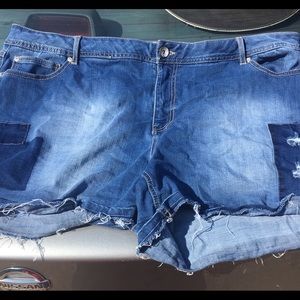 blue denim shorts