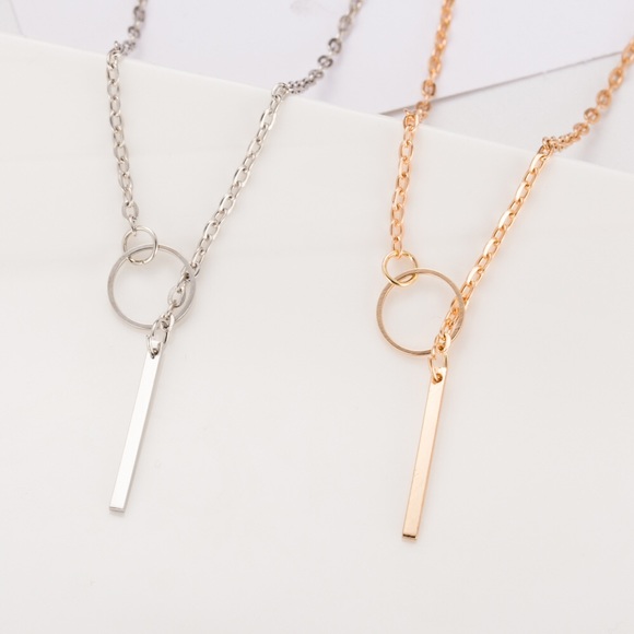 CIRCLE BAR NECKLACE - Picture 2 of 2
