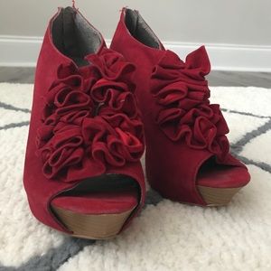 Ruby Red Ruffle Heels