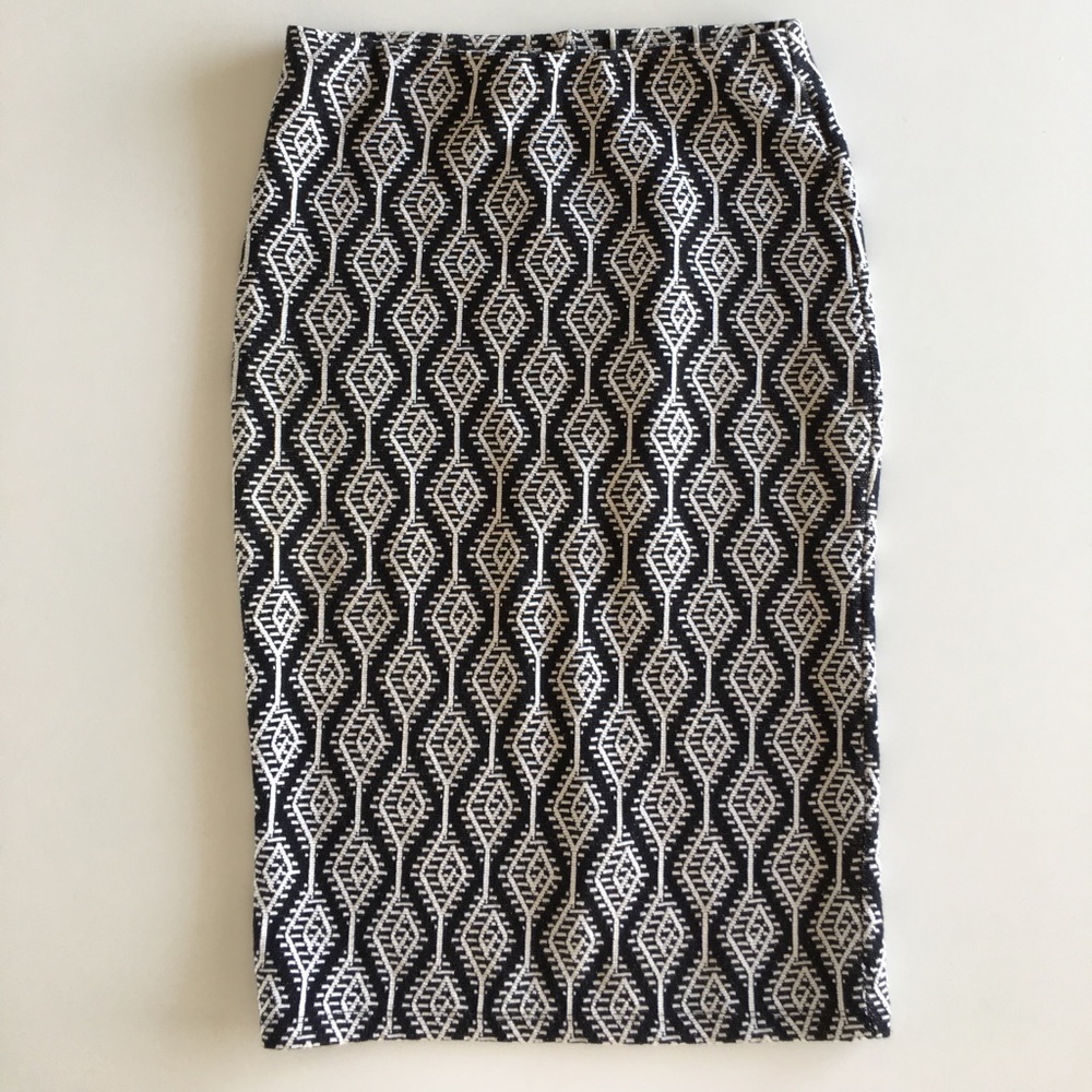Black & white Geometric Pencil Skirt