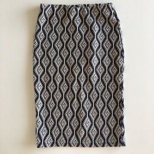 Black & white Geometric Pencil Skirt