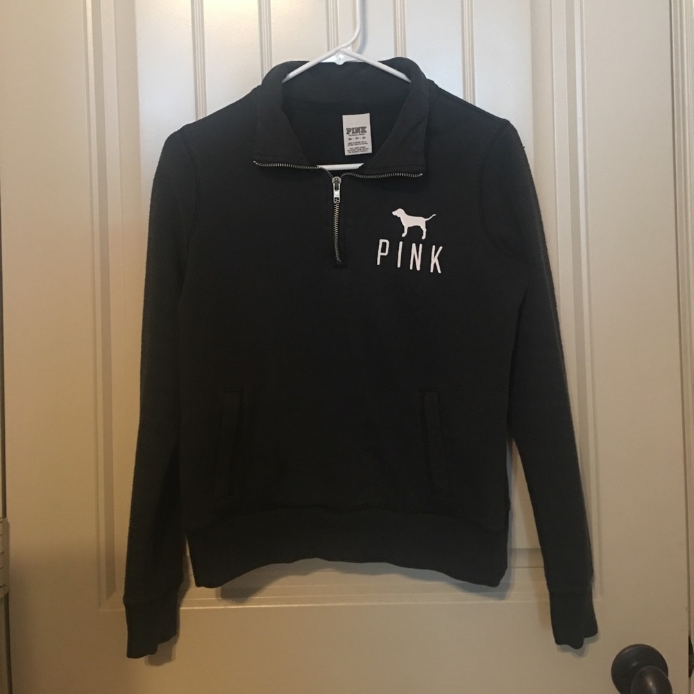 ••SOLD•• Victoria secrets pink black half zip