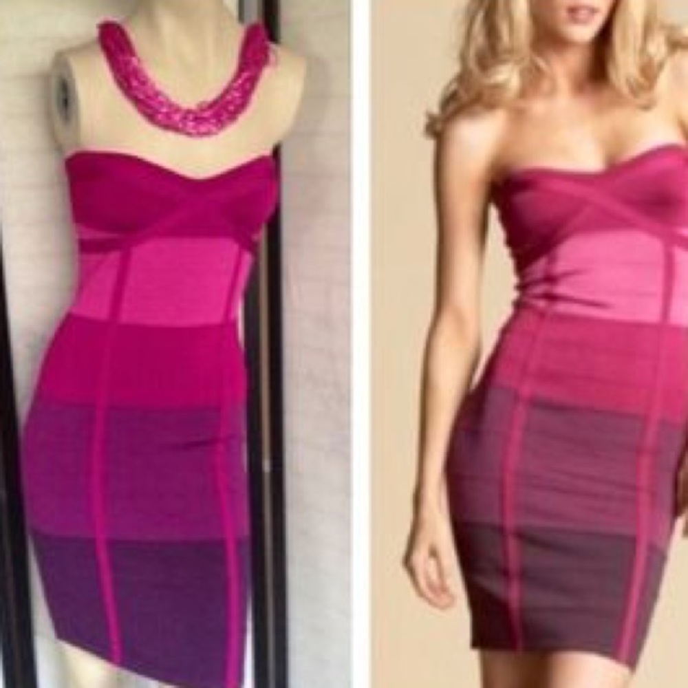 NEW Multicolor Bebe Bandage Dress 💗💜 - Picture 3 of 3
