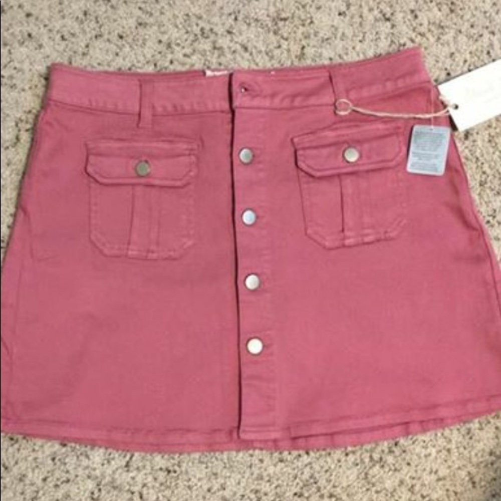 Altar'd State rose denim skirt