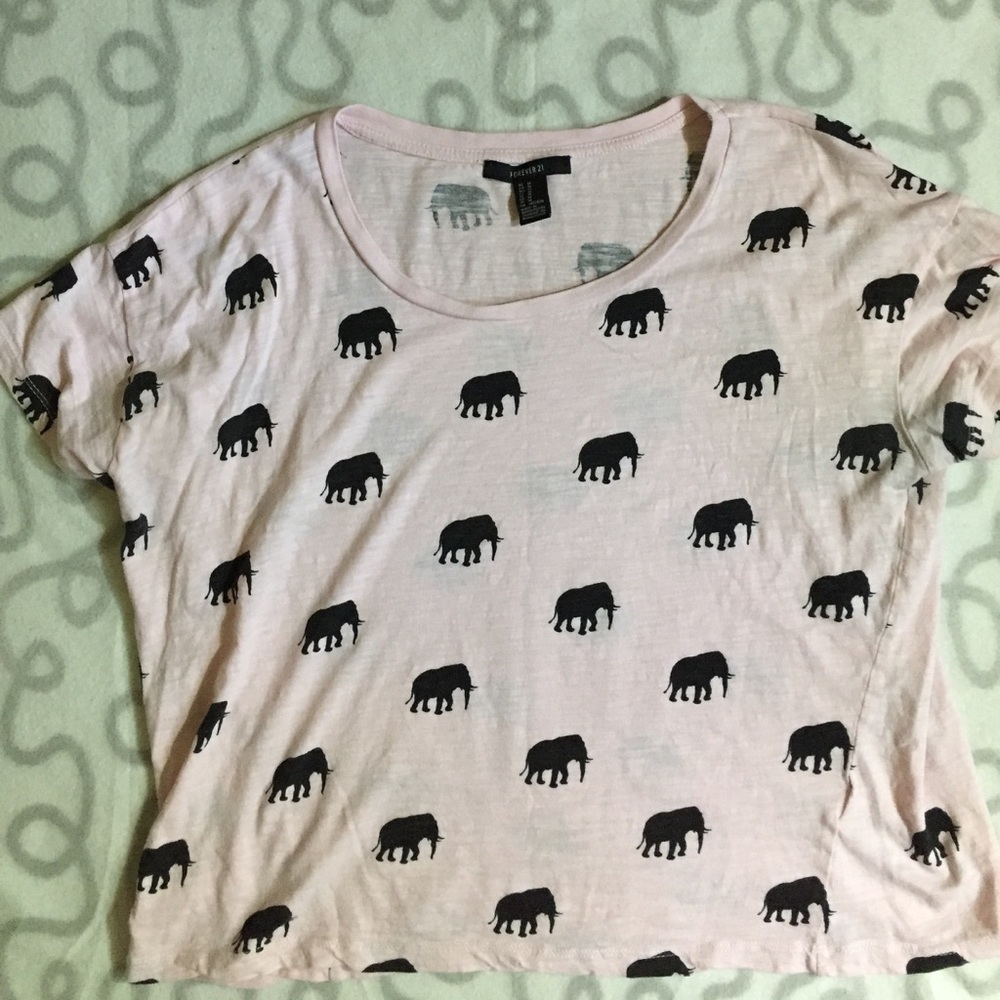 F21 Elephant-Pattern Top