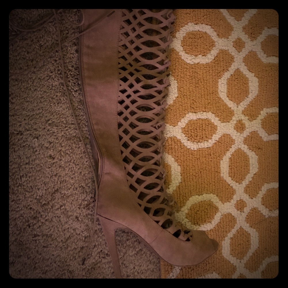 strappy over the knee heels