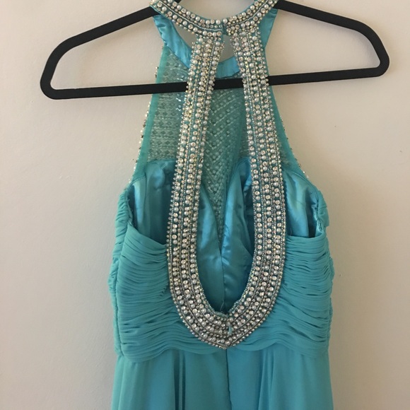 Beautiful Turquoise Prom Dress - Picture 4 of 5