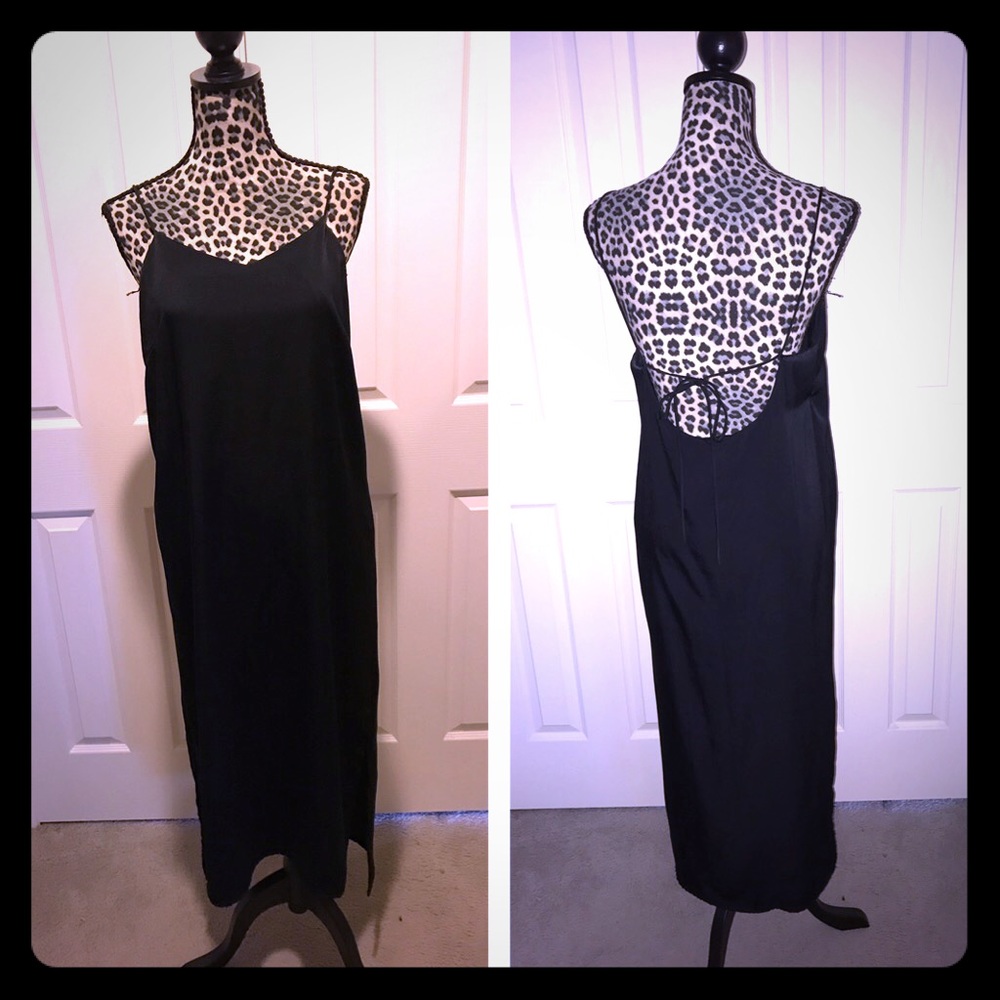 Black slip dress
