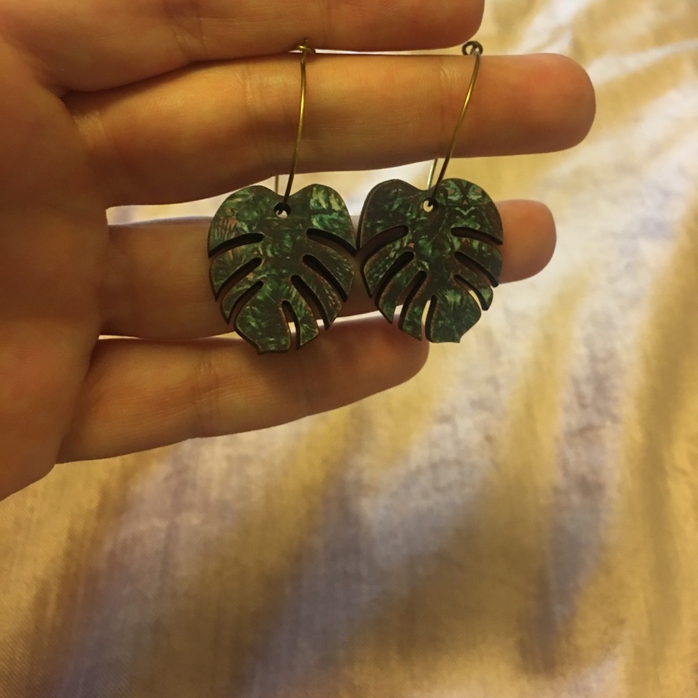 Palm print cut out hoops
