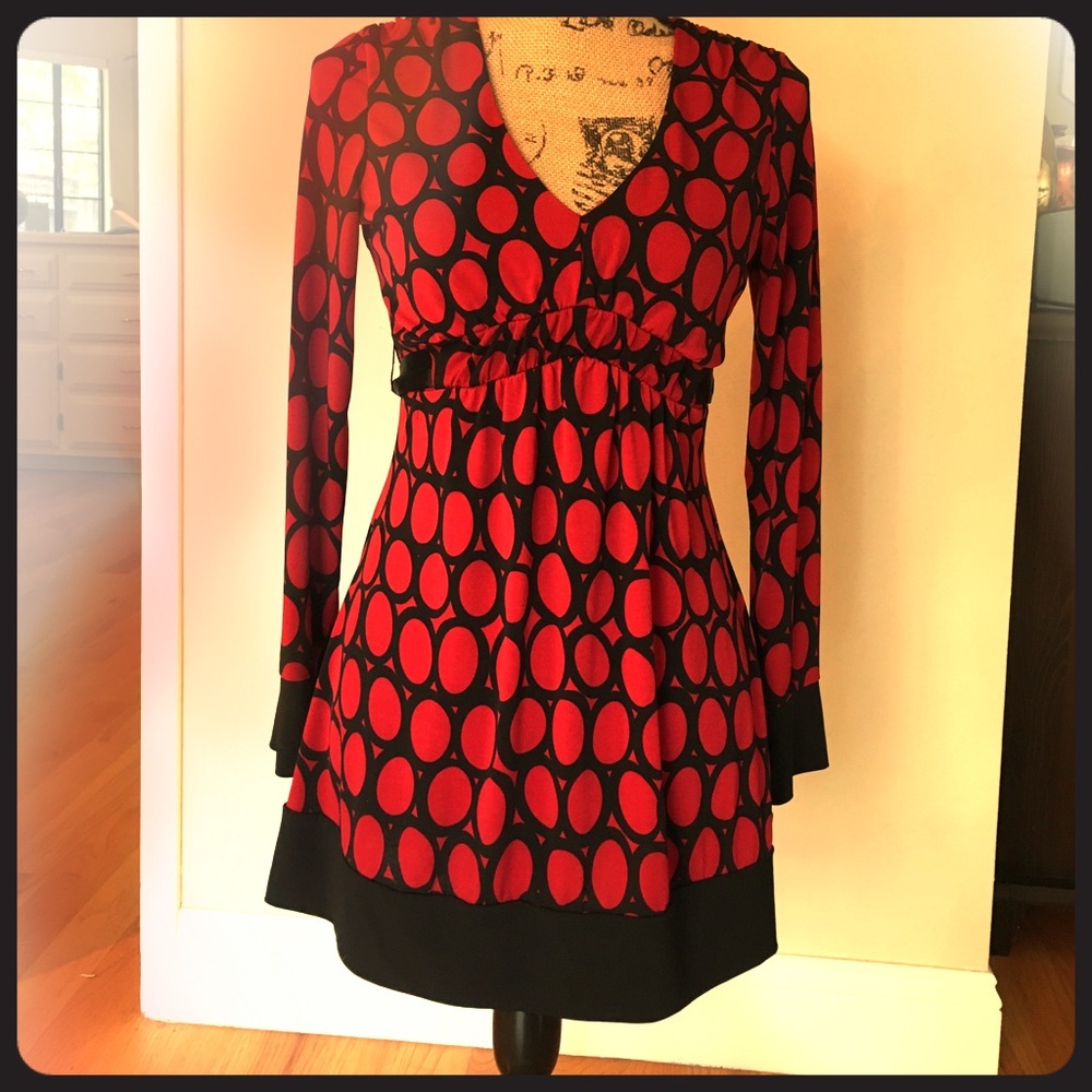 red and black top. INC International Concepts.