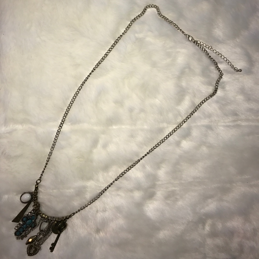 Long mixed metal necklace