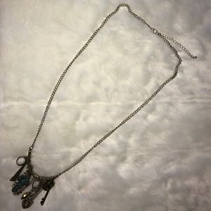 Long mixed metal necklace