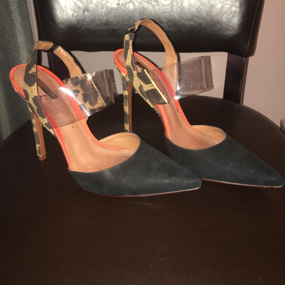 Schutz Leopard print heels.