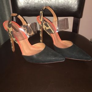 Schutz Leopard print heels.