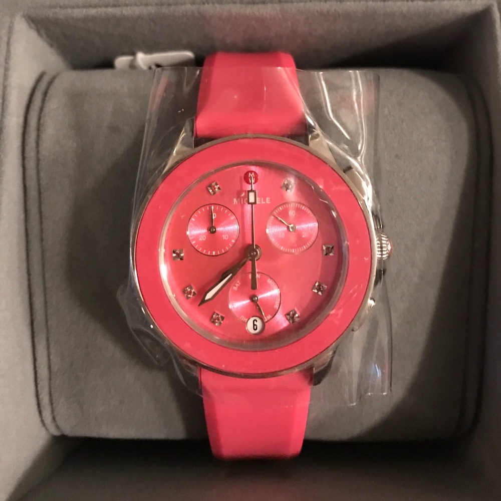 Michele Watch with Pink Topaz Stones