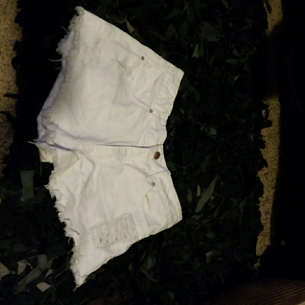 White jean shorts