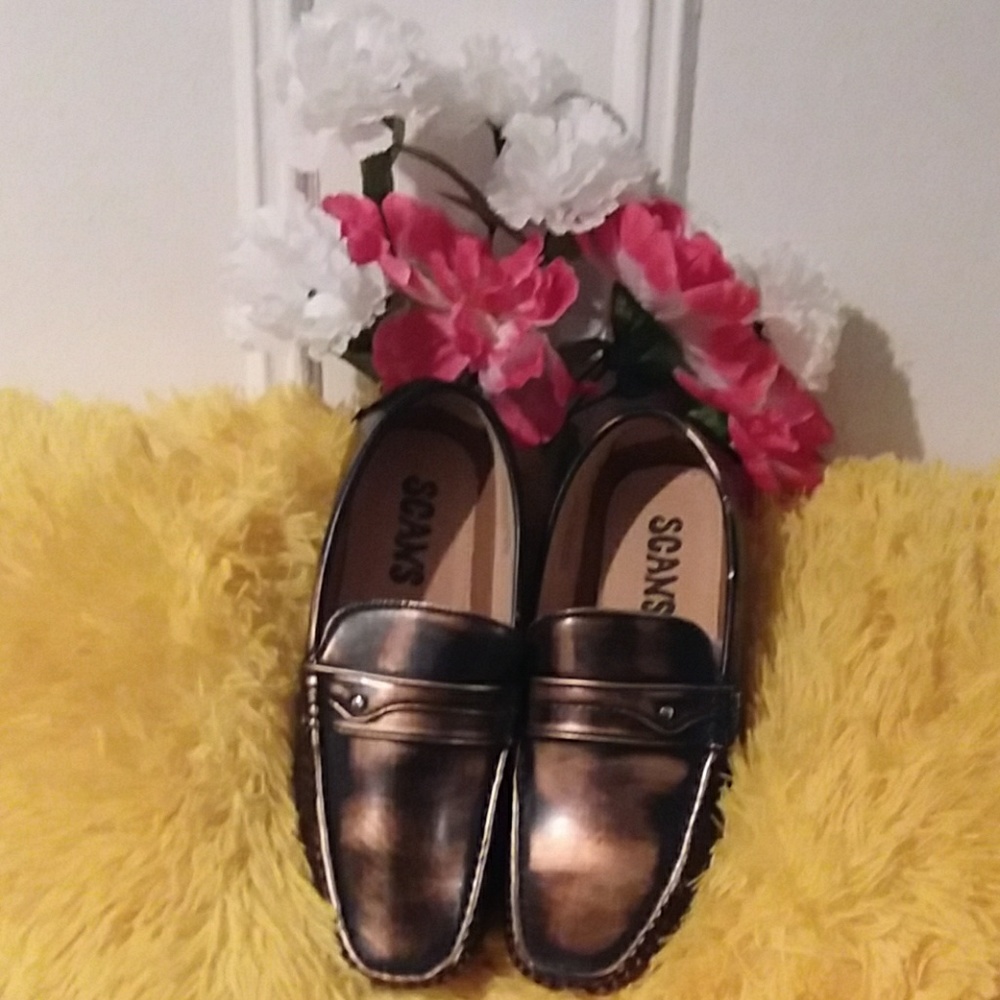 ADORABLE  BRONZE  SCANS  LEATHER LINING NWOT MEN SHOE