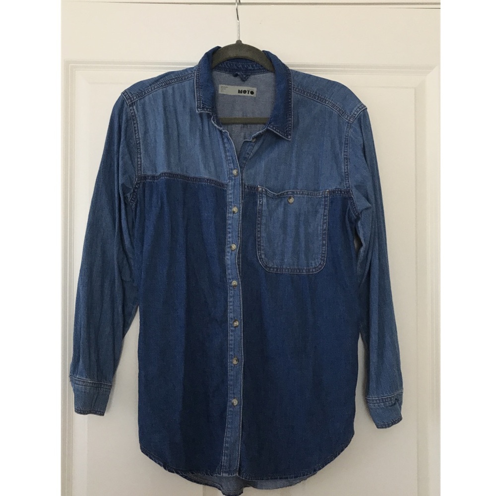 Oversized Moro Denim Button Down Shirt