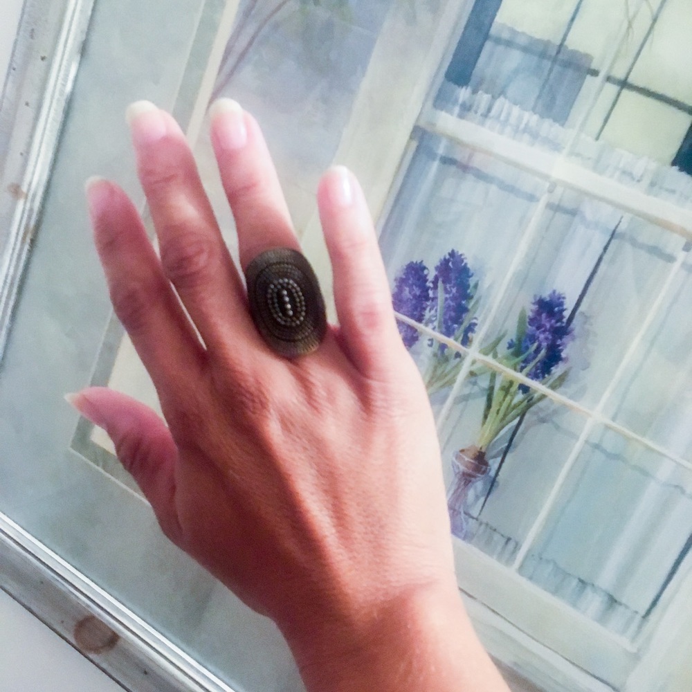 EXPRESS Antique Gold Tone Ring, Size 7