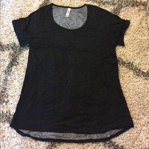 Lularoe Classic T - Black with tan pattern