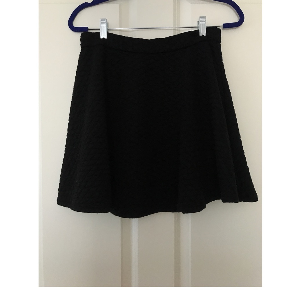 Black Quilted Swing Skirt