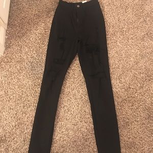 Fashionova high waist Black ripped jeans