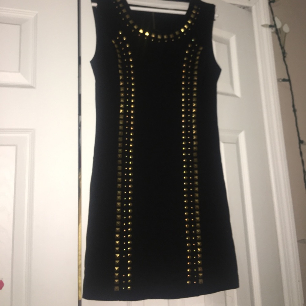 STUDDED BLACK DRESS